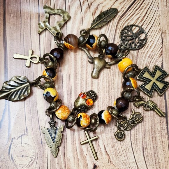 Jasper Junk Charm Bracelet - Picture 1 of 5